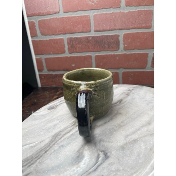 Unknown Brand Studio Pottery Mug Signed RK Green Stoneware Vintage Handmade - Picture 7 of 7